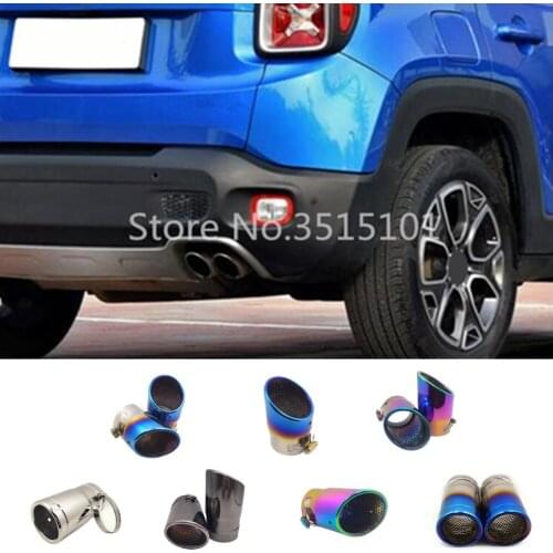 For Jeep Renegade 2016 2017 2018 2019 2020 Car Styling Cover Muffler End Stainless Steel Tail Pipe Dedicate Outlet Exhaust