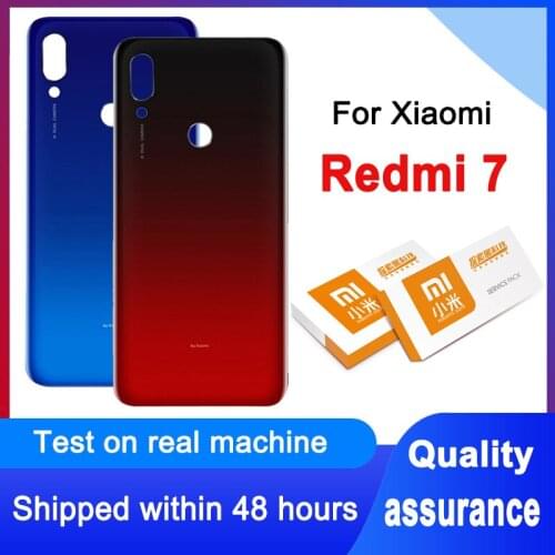 High Quality Back Housing Replacement For Xiaomi Redmi 7 Back Cover Battery Glass With Adhesive Sticker For Redmi7 Rear Cover