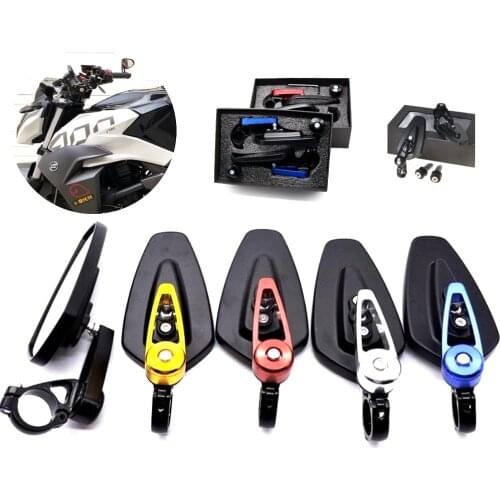 1pair Motorcycle Aluminum 7/8" 22mm Bar End Side Rearview Mirror Universal Motorbike Bike Handlebar Rear View Mirrors Universal