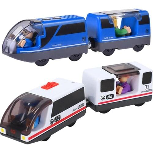 Railway Locomotive Magnetically Connected Electric Small Train Magnetic Rail Toy Compatible With Wooden Track Present For Kids