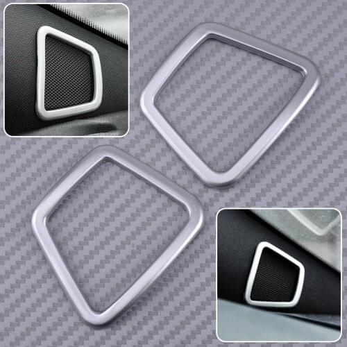 1 Pair Matte Silver ABS Car Front Pillars Audio Speaker Trim fit for Ford F-150 2015 2016 2017 2018