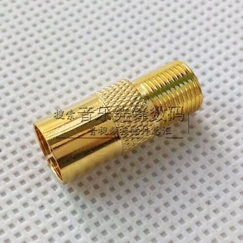 10pcs Gold-plated female TV adapter F female to F female-female head turn TV