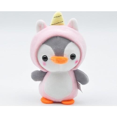 10cm New Penguin Transform Unicorn Bee Frog Dinosaur Plush Doll Keychain Soft Stuffed Animal Toy Baby Appease Toys Girls Gift