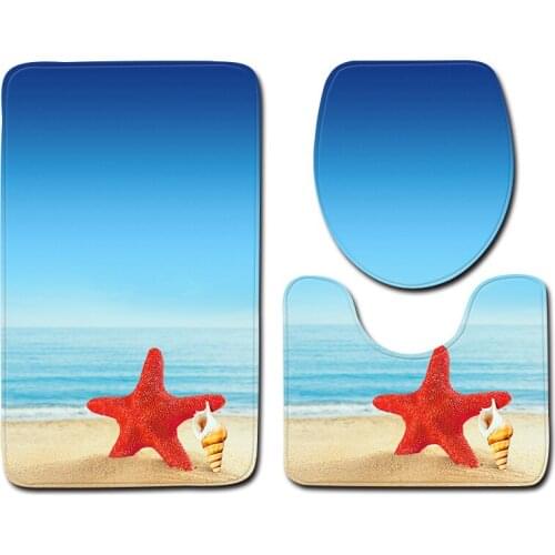 3pcs/set Vintage Cartoon Print Anti-slip Bathroom Floor Mat Home Decor Shower Non-Slip Rug Bath Door Mats