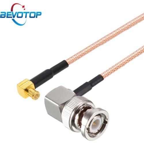 75 Ohm RG179 Cable Right Angle BNC Male Plug to MCX Male 90 Degree Connector Pigtail RF Coaxial Extension Cord Jumper Adapter