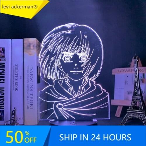 Anime Attack on Titan 3d Lamp Armin Arlert Light for Bedroom Decoration Kids Gift Attack on Titan LED Night Light Armin Arlert