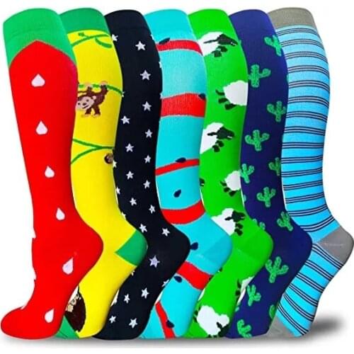 Running Men Women Compression Socks Outdoor Sports Socks Long Pressure Stockings Best For Athletic Crossfit Flight Travel Nurses