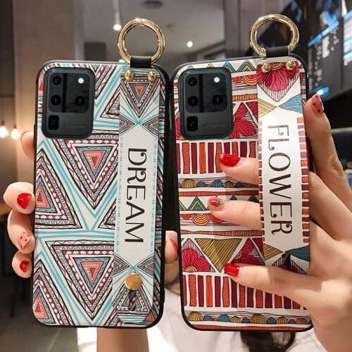 Wrist Strap Phone Holder Case For Samsung Galaxy Note 10 Plus A50 A51 A71 A70 A30s A50s S10 S20 Plus Ultra Note 10+ For Man Girl