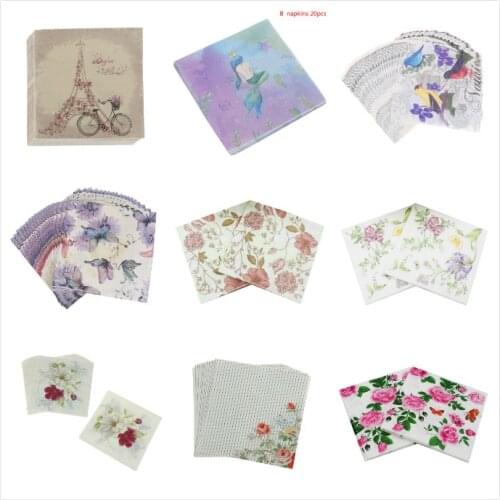 Decoupage Table Paper Napkins Elegant Tissue Vintage Towel Flower Butterfly Stamp Birthday Wedding Party Home Beautiful Decor