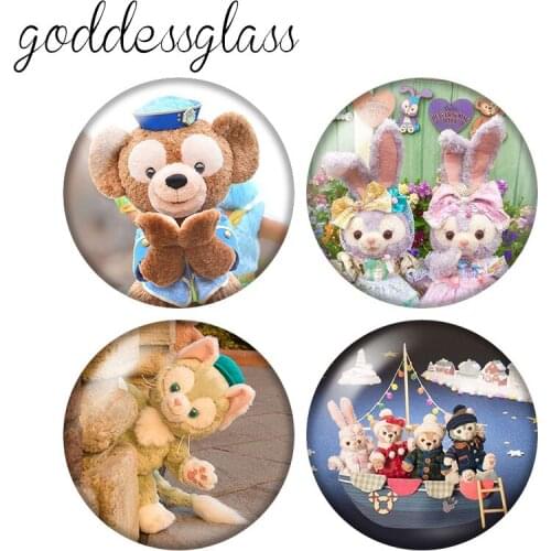 Disney Duffy and Friends ShellieMay StellaLou 10pcs 12mm/20mm/25mm Round photo glass cabochon flat back Necklace Making findings