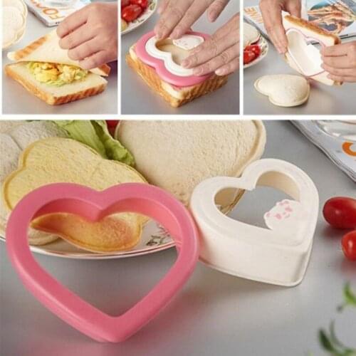 Cake Cookie Mould Bento Kitchen Supplies 1 Set New Cute Heart Shaped Sandwich Cutter Bread Mold Toast Maker Accessories Baking