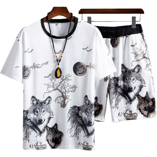 NEW Mens T-Shirt Summer Sportswear Shorts Casual Wear Sportswear Gym Loose Fashion Large Size Sportswear 4XL