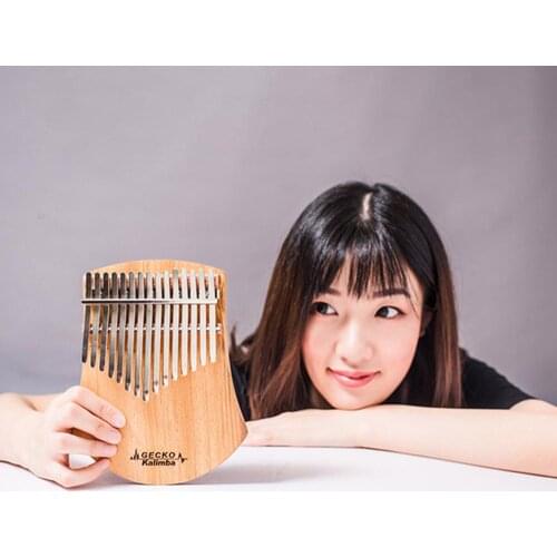GECKO 17 Key Kalimba African Finger Thumb Piano Mbira Camphorwood With Tune Hammer Carrying Bag Stickers Music Gift K17CAS