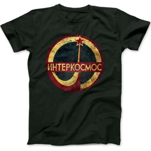 Interkosmos Cccp 100% Premium Cotton Soviet Gift Present Cotton Men Summer Casual Cotton Tee Fashion T Shirt Design Online