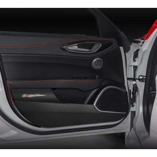 Car Door Antifouling Mat Welcome Pedal Anti-kick Pad For Alfa Romeo Giulia Stelvio Car Accessories Interior