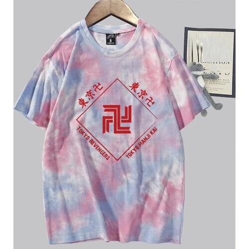 Cool Tokyo Revengers Anime T-shirts 2021 Fashion Tie Dye Clothes Casual Summer Tops Soft