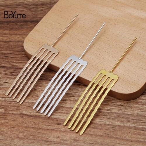 BoYuTe (10 Pieces/Lot) 50*15MM Metal Brass 5 Teeth Hair Comb with 35*1MM Pin Diy Handmade Hair Accessories Wholesale