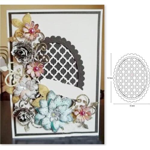 Metal cutting dies oval grid frame cut die mold decoration Scrapbook paper craft knife mould blade punch stencils dies