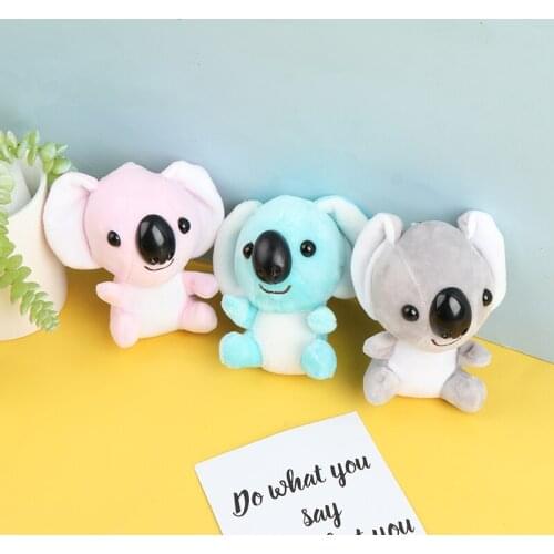 Cute Plush Koala Keychain Toy Stuffed Animal Koala Doll Toys Imitation Rabbit Fur Fluffy Backpack Bag Pendant Plush Koala Gifts