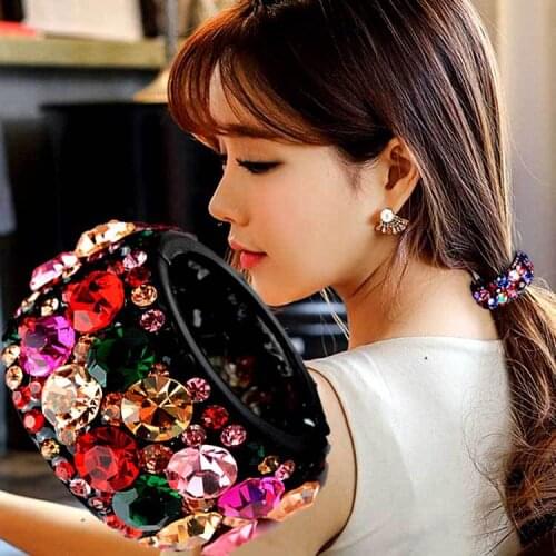 Fashion Pearl Rhinestones Colorful Bud Hair Claw Maker Bun Hairgrip Hairpins Hair Accessories Hair Clips For Women Girls Bezel