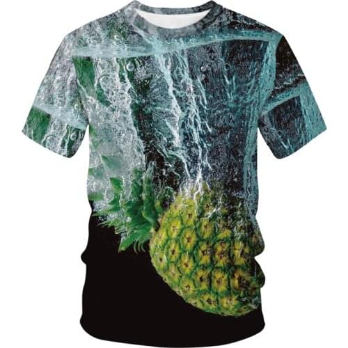 Fruit Summer 3DT Shirt Mens Vegetable Printed Hip Hop Round Neck Short Sleeve Mens T-Shirt Childrens Tops Wholesale Ou Code