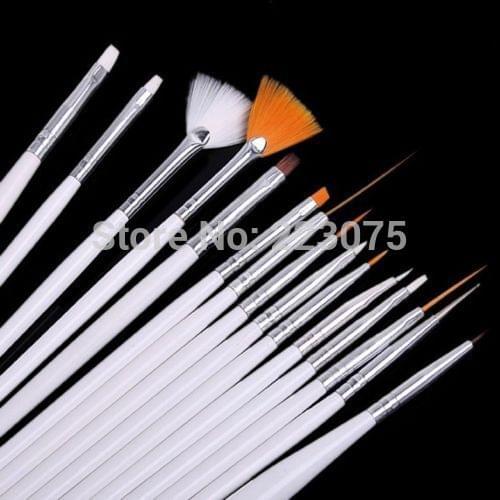 New 15pcs Professional Nail Art Brushes Set Paint Dot Draw Pen Brush Set for UV Gel DIY Decoration Tools