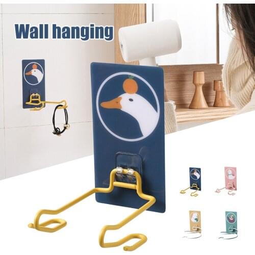 Wall Mount Holder Minimalist Hair Dryer Bracket Punch Free Toilet Metal Storage Rack for Bathroom Towel Holder Clothes Rack