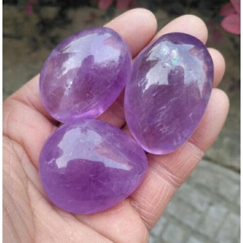 Natural Amethyst Palm Stones Chakra Treatment Purple Gemstones Gift Reiki Healing Raw Specimen Quartz Crystals Home Decoration