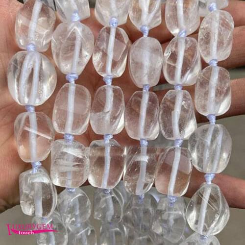 Natural White Crystal Stone Spacer Loose Beads High Quality 15x20mm Smooth Twisted Shape DIY Gem Jewelry Making a3725