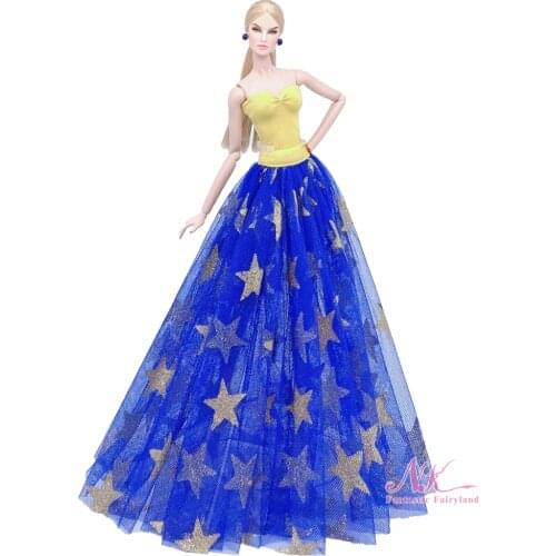 NK2 Items/ Set Blue Lace Dress+ Yellow Swimsuit For 1/6 Doll Outfit Fashion Wedding Dress For Barbie Doll Accessories Toys