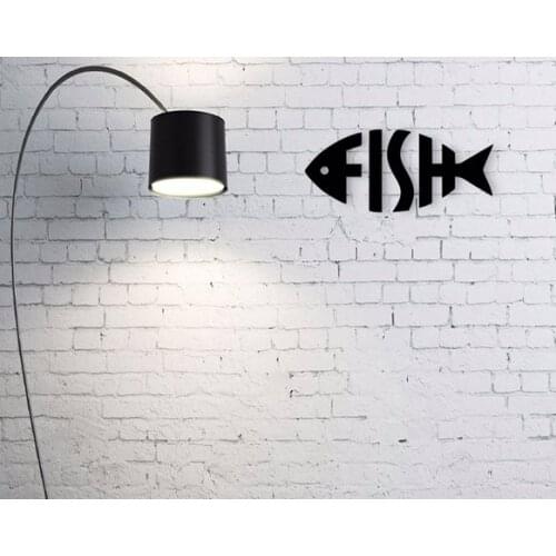 Fish Design Wooden Wall Lettering Custom Design Home Office Gift Holiday Camping Marine Decoration