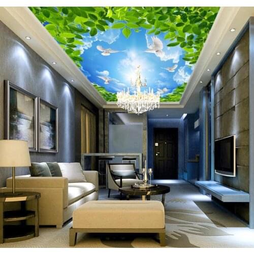 Ceiling modern wallpaper blue sky ceiling papel parede mural wallpaper ceilings Home Decoration
