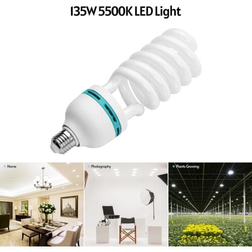 Andoer Spiral Fluorescent Light Bulb 135W 5500K Daylight CRI90 E27 Socket Energy Saving for Studio Photography Video Lighting