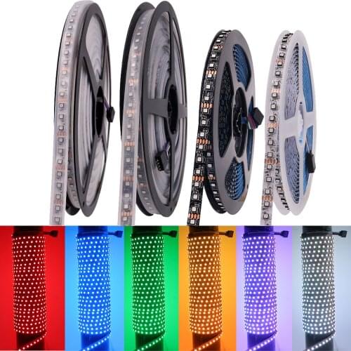 DC 12V RGB LED Strip Waterproof White / Black PCB 3535 60LEDs/m 120LEDs/m Flexible Tape Ribbon LED Light Strip 5m/lot