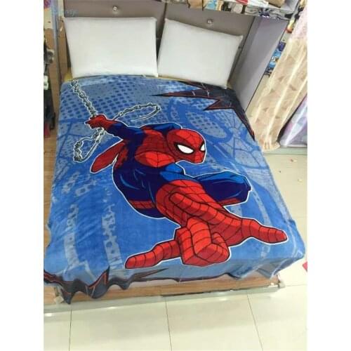 Marvel Spider Man The Avengers Thin Quilt Cartoon Mickey Minnie Soft Flannel Throw Blanket for Kids Bed Sofa Lunch Break Blanket
