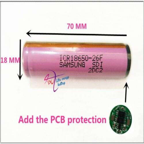 Protected 100% New Original 18650 ICR18650-26FM 2600mAh Li-ion 3.7v Rechargeable Battery With PCB Free Shipping