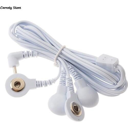 1 PC 4-Way Durable Replacement Electrode Pads TENS Unit Lead Wires Cables For Tens EMS Standard 2.5mm Connection Massage Tools