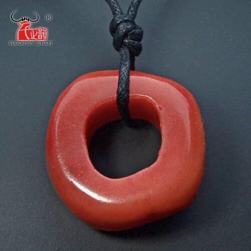 GX114 Hot Sale handmade jewelry Tibet Yak bone circle pendant necklace Primitive tribes Mens Necklace