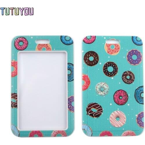 1pc PC2714 Donuts Lanyard Card Holder Student Hanging Neck Mobile Phone Lanyard Badge Subway Access Card Holder