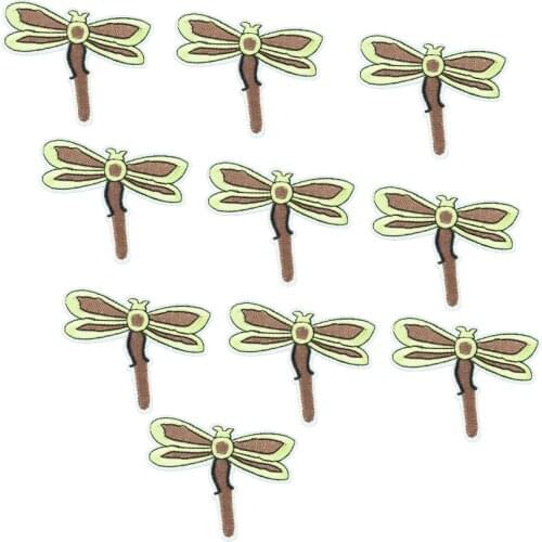 10pcs Dragonfly badges insects patches for clothing iron embroidered patch applique iron on patch sewing accessories for clothes