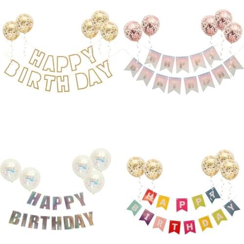 12 inch Letters HAPPY BIRTHDAY DIY Color sequins Balloons Happy Birthday Party Decoration Kids Alphabet Air Balloons