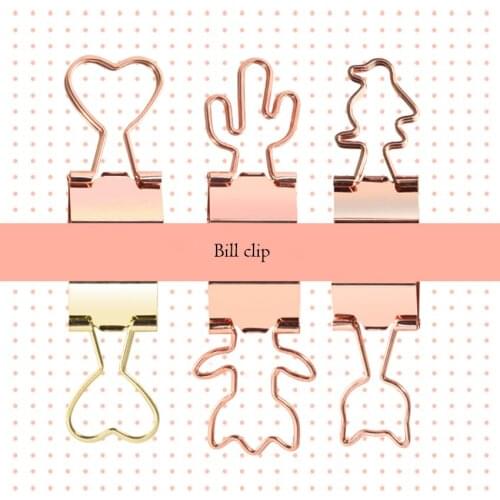 12Pcs/set Cute Cartoon Binder Clip Mini Paper Clips Office Bills Files Paperclip, School Students Binder Clips Stationery