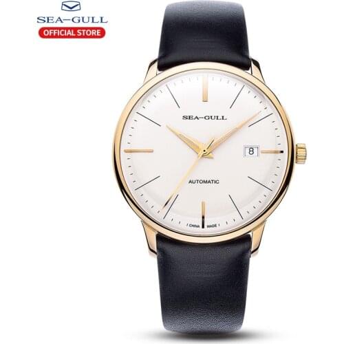 2020 new seagull mens watch automatic mechanical watch Bauhaus business casual belt waterproof ultra-thin mechanical watch