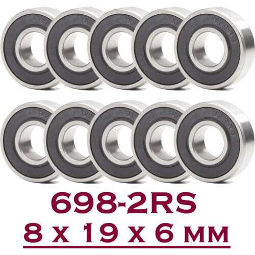 698RS Bearing High Quality ( 10 PCS ) 8*19*6 mm Hobby Electric RC Car Truck 698 RS 2RS Ball Bearings 698-2RS Black Sealed