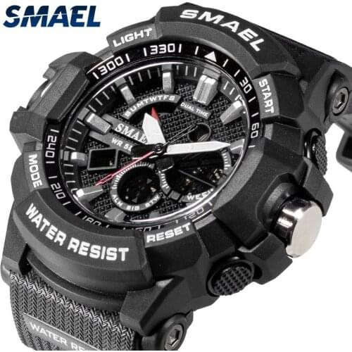 2020 Smael Men Watches Men Sports Watches Multi-Functional Quartz Watches Dual Display Analog Digital 1809 Military Watches Men