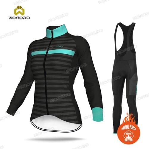 2020 Long Sleeve Winter Cycling Clothes Set Women Bike Jersey MTB Sport Bicycle Clothing Mallot Ciclismo Hombre Female Suit Wear