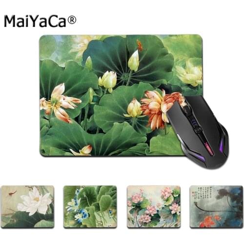 MaiYaCa Lotus Chinese painting art Gamer Speed Mice Retail Small Rubber Mousepad Top Selling Wholesale Gaming Pad mouse