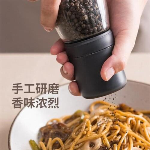 Salt Pepper Grinder Glass Bottle Grinders with Easy Adjustable Ceramic Coarseness Pepper and Salt Mill Shaker for Kitchen Table