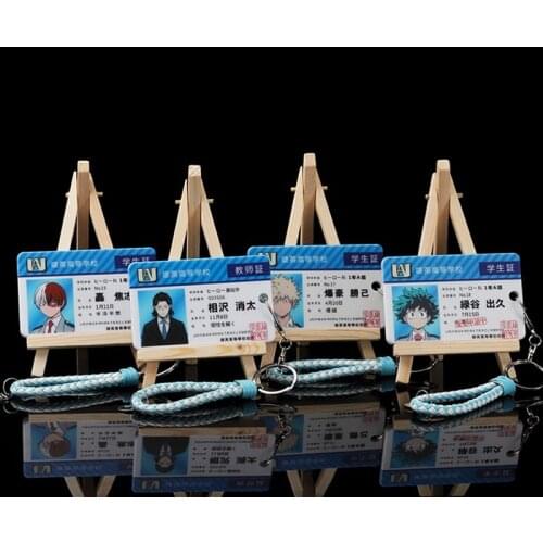 Anime My Hero Academia Serie Student Card Bus Card Set Acrylic Cards Holder Keychain Bags Pendant Xmas Gifts