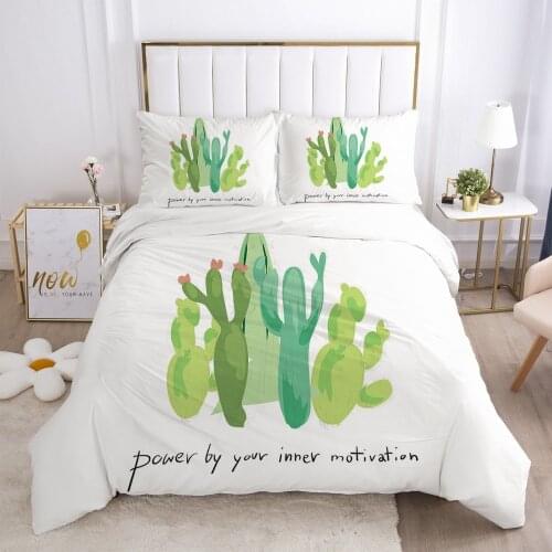 Duvet cover set sheet family euro 2.0 1.5 for home bed linen Bedding set 3D luxury bedclothes 7 piece Nordic cactus drop ship